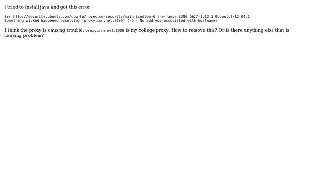 Ubuntu: removing proxy to avoid problems during installation