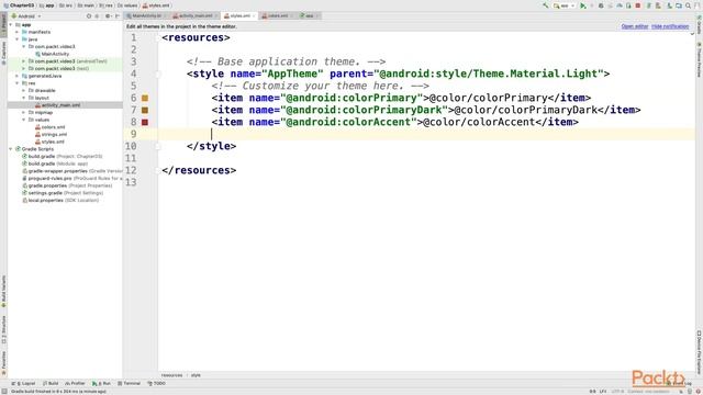 Hands-On Android App Component: Styles and Themes : Using the Material Theme | packtpub.com