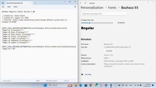 How to change font in windows 11#windows11