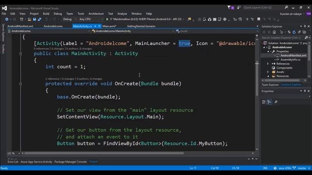 8-  Xamarin||  first Android App اول تطبيق اندرويد