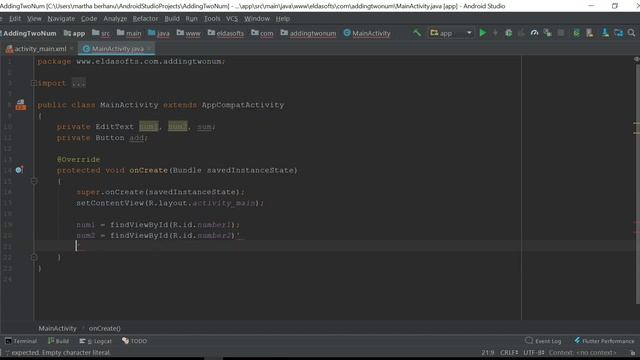 #2 Adding Two Numbers by using Android Studio.
Simple Android App Tutorial for beginners 2019