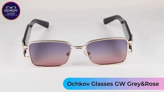 Очки солнцезащитные GW женские - серо-розовые линзы в комбинированной оправе