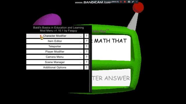Brand new Baldi's Basics Mod Menu?! Clone every characters!