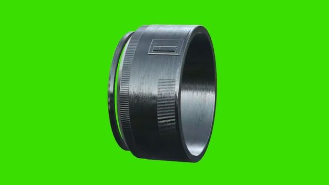 50 mm metallic lens in green screen