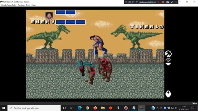 Golden Axe - WonderSwan Color Bandai - PolyBlast v1 emulator - test Windows 10