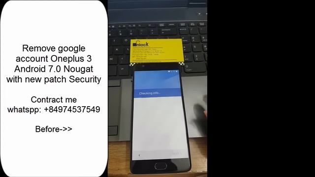 Remove google account, bypass FRP lock Oneplus 3 3T Android 7.0 nougat