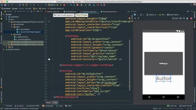 Android Developer's Portfolio - Build a Motivational App - Part 4