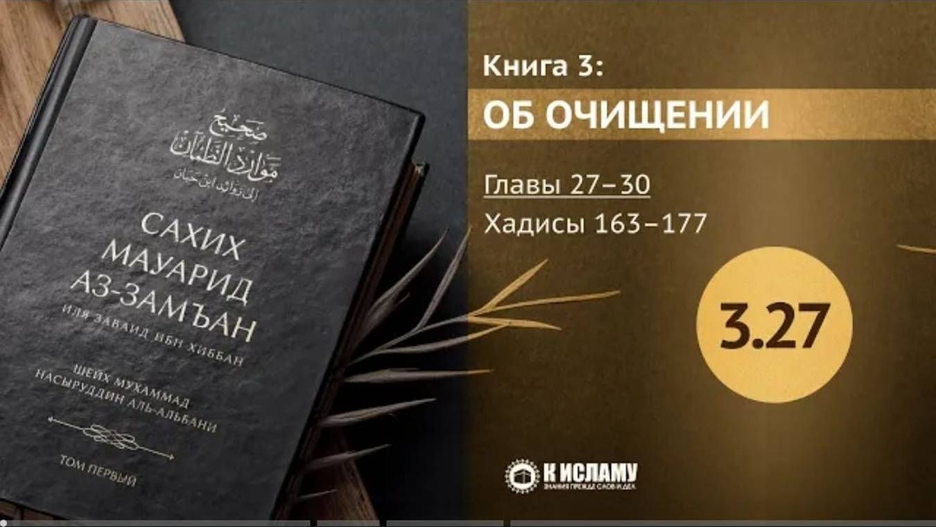 Главы 3.27–3.30. О таяммуме (очищении землёй). Хадисы 163–177. Сахих Мауарид аз-Замъан