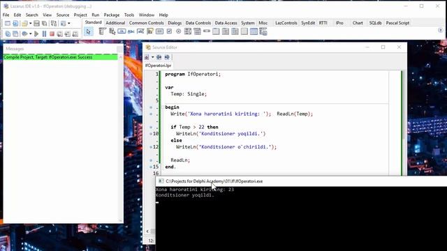 #4 Delphi Academy Video Darslari - Pascal If Operatori (If statement)