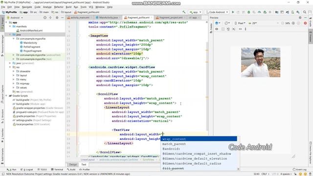 MY PROFILE APP | PART 3 | ANDROID STUDIO(version 3.5.3) | ANDROID FRAGMENTS || CARD VIEW || JEEVAN