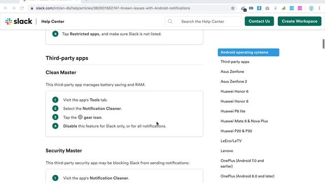 Slack NOTIFICATIONS NOT WORKING on ANDROID what to do?