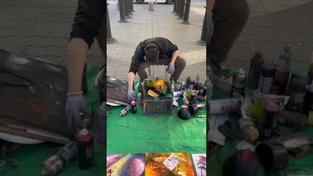 Картина баллончиками Spray-art. Баскетболист. Космос