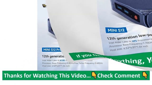 Beelink Mini S12 Pro N100 Mini S Intel N5095 Mini PC N95 8GB 128GB SSD Desktop Gaming Computer