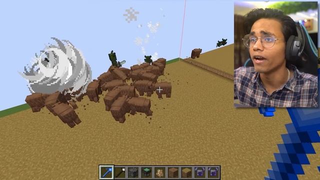 MOB BATTLE, But What I CRAFT Comes to Life In Minecraft