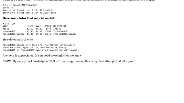 Ubuntu: grub can't find grub.cfg when booting from zfs root