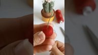 DIY Felt Cherry like a real one МК Вишня из фетра Игрушечная еда #feltcrafting #handmade #shorts
