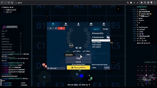 Delta Agario - Set Up Skins, Nicks, and Multi!