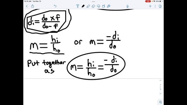 Physics II: Optics: Thin Lens Equations And Magnification