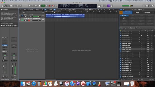 Trying out Q Sampler with homemade sample in Logic Pro X 10.5