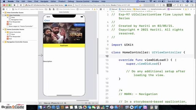 Round Corner Images in Collection View with Flow Layout in Swift 5 XCode | Hindi | Swift Tutorial