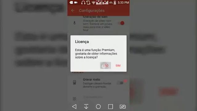 Como configurar o app do Screen Recorder 5+