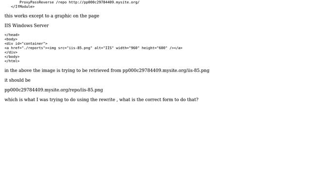 DevOps & SysAdmins: Trying to use Apache 2.4 ReWriteRule in a reverse proxy from / to /repo