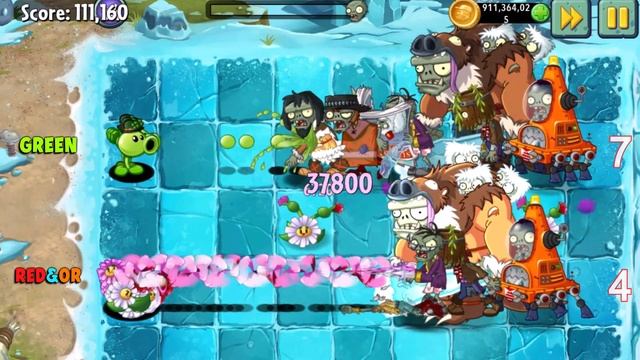 PvZ2 - 100 GREEN vs 100 RED & ORANGE - Who Will WIn? Plant vs Plant