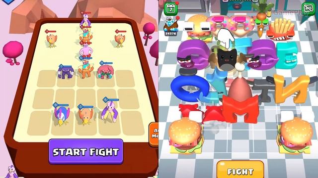 Merge Alphabet Food Battle vs Merge Monster Garten of BanBan 4 - Merge Battles ⭐ abcdefgopqrstuvwxy