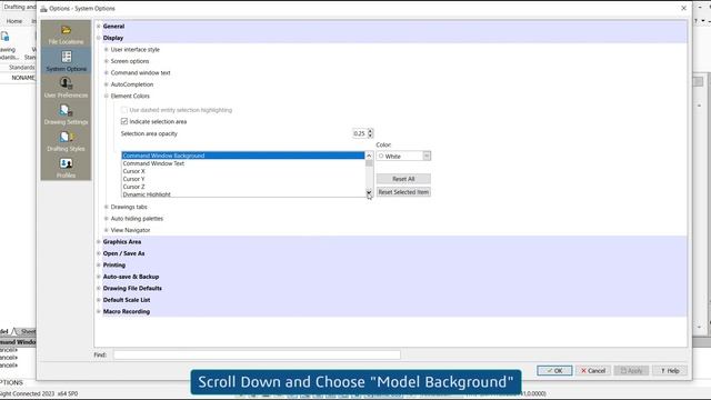 Change Model Background Color from Toolbar Options