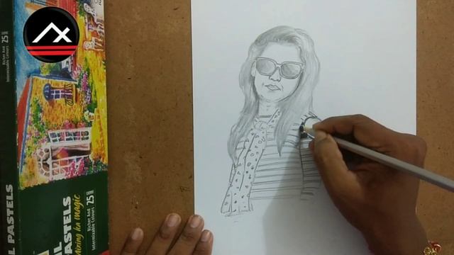 Beautiful girl with goggles shading || again dedicated to my cute sister || ARTXONE
