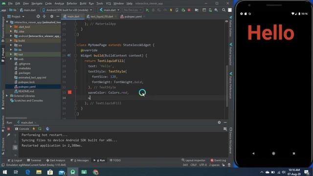 Flutter : Text Liquid Fill Widget | animated_text_kit package in Flutter