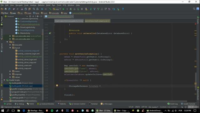 Make an Android App Like UBER - Part 16 - Saving User Profile Image In Firebase