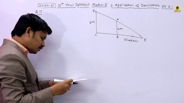 Application of Derivatives Ex.2.1 Part 4 Application in Geometry| Class 12th New Syllabus|Dinesh Si