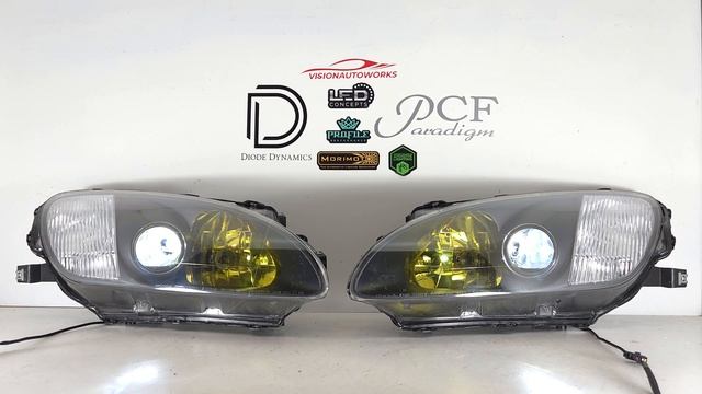 Honda S2000 AP1 headlights restored, JDM style clears, lens etching, Demon Eyes - VisionAutoworks