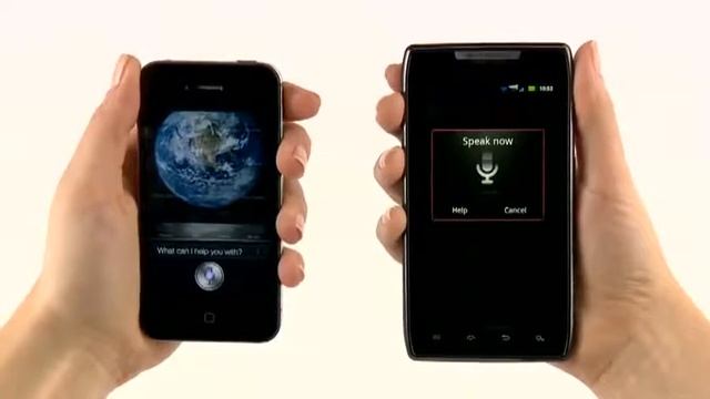 DROID RAZR with Voice Actions for Android vs. iPhone 4S with Siri.flv