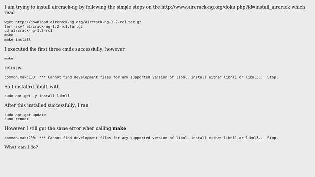 Raspberry Pi: Problem Installing Aircrack-ng (2 Solutions!!)