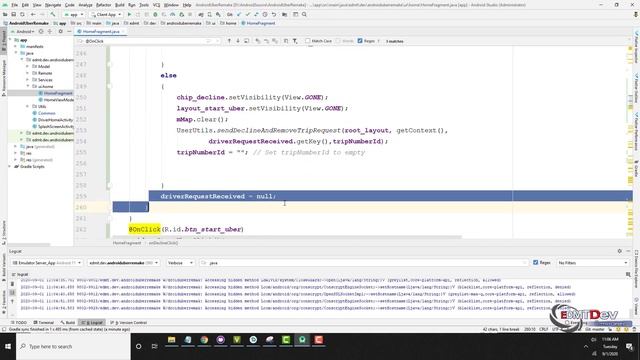Android Development Tutorial - New Uber Clone 38 Driver Online After Cancel Trip