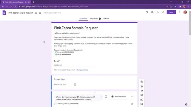 How to create a google form! (Pink Zebra Sprinkle Sample Request.)