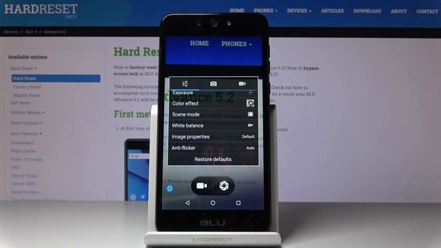 How to Reset Camera BLU Advance 5.2 – Restore Camera Settings