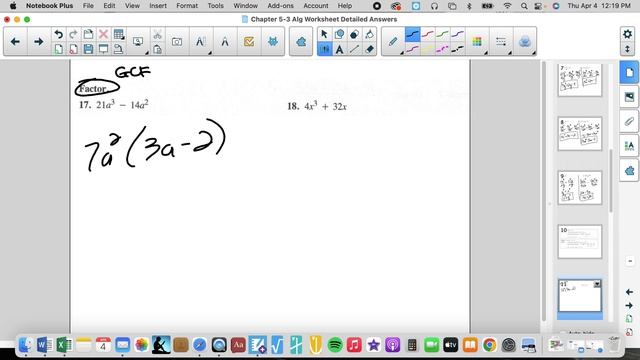 Chapter 5-3 Alg (Monomial Factors of Polynomials)