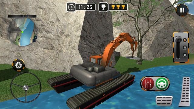 Large River Construction Heavy JCB Excavator - Construction Simulator #1 - Android Gameplay