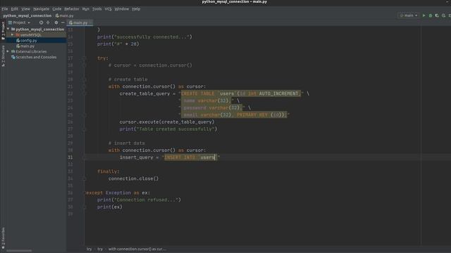 Как подключиться к MySQL на Python | MySQL создание таблицы, добавление, удаление, вывод данных