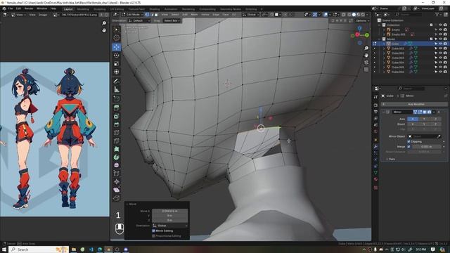 Blender 3D Quick Modeling Character For Game - Girl#01 - NhijQuang