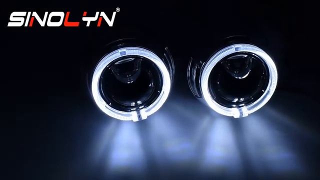 55W Auxiliary Lights Bi LED Angel Eyes Projector Car Lenses For Headlight H7 H4 H1 9005 9006 Hella