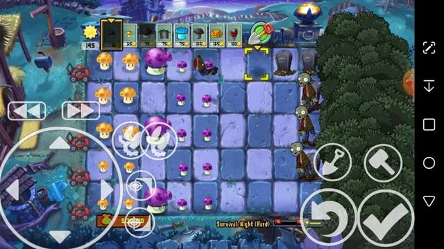 pvz 2 pak para android supervivencia noche (difícil)