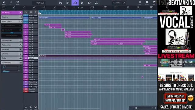 Rap Vocal Recording in Cubasis 3 Like A Pro!! Live!! 🔴🎥🎤🎹🎧