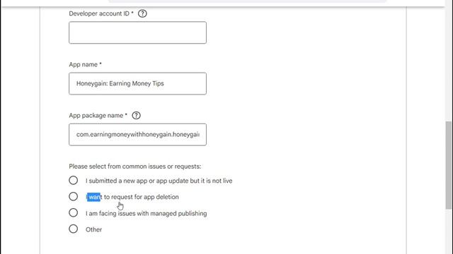 How to delete app on google play console