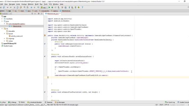 12 - OpenCV Android kamera kullanımı (Camera View)