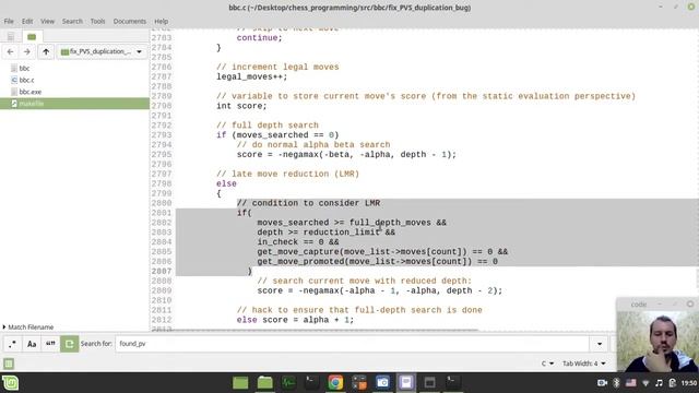 65-Bitboard CHESS ENGINE in C BUG ALERT Fixing PVS duplication bug