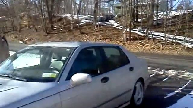 My neighbors, my house, and my pretty new Saab 9-5 2001 Aero!